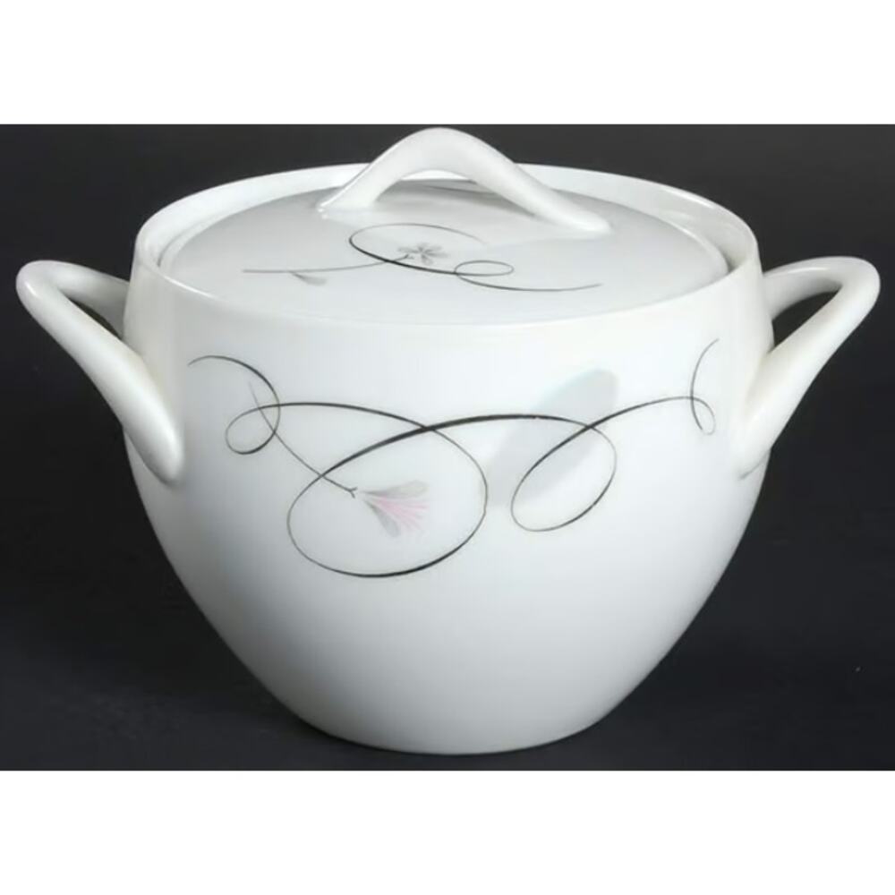 Sango Patrician Floral Abstract Sugar Bowl with Lid Replacement Piece CHIPPED